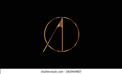 AO logo design template vector illustration
