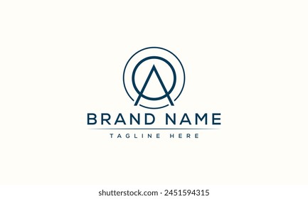 AO logo Design Template Vector Graphic Branding Element.