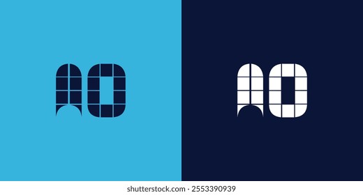 AO logo design with tile shape. Minimalist and modern vector illustration design suitable for business or brand