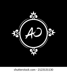 AO logo design with unique and simple design