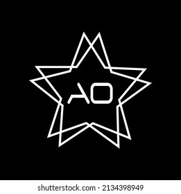 AO logo design,black star icon