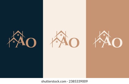 AO logo with a home form element which means a real estate company