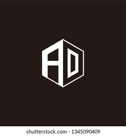 AO Logo Initial Monogram Negative Space Designs Templete