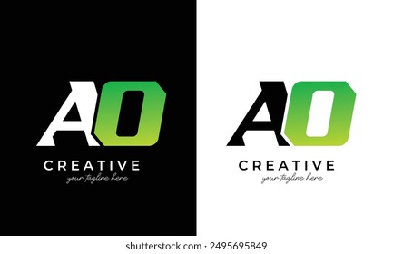 AO-Logo oder AO-Buchstaben-Logo-Design für Unternehmen und Unternehmen