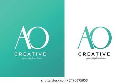 AO-Logo oder AO-Buchstaben-Logo-Design für Unternehmen und Unternehmen