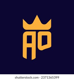 Logo de AO. Diseño de lujo con logotipo de carta AO para su empresa.