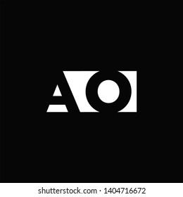 AO Logo Letter with Negative space and Black background