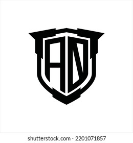 AO Logo monogram letter with shield shape design template