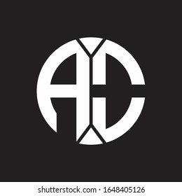 AO Logo monogram with piece circle ribbon style