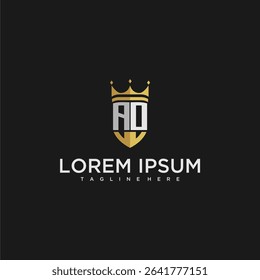 AO luxury letter monogram for crown and shield logo design