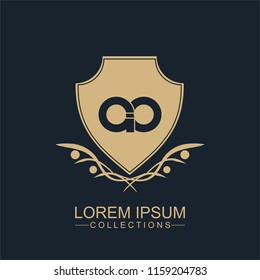 AO Luxury logo,Design for Boutique hotel,Resort,Restaurant, Royalty, Victorian identity, luxury Hotel, Heraldic, Fashion,VIP,Club,education Full vector logo template.
