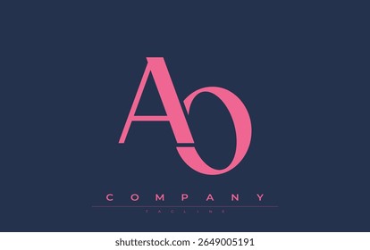 AO Modern Initials Logo Design. Branding logo with stylized initials showcasing bold design and modern aesthetic. Ideal for professional business branding or creative projects focusing on minimalistic