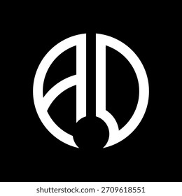  AO Minimalista Moderno Monograma Circular AO Diseño de Logo
