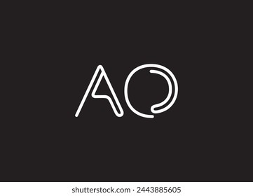 AO  monogram logo with abstract logo line design template