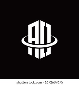 AO-Monogramm-Logo im Hexagon-Stil, umgeben von einem Ring