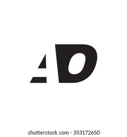 AO negative space letter logo