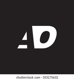 AO negative space letter logo black background