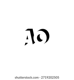 Logotipo del monograma del espacio negativo de AO – diseño minimalista moderno de la letra