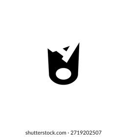Logotipo del monograma del espacio negativo de AO – diseño minimalista moderno de la letra