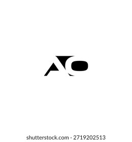 Logotipo del monograma del espacio negativo de AO – diseño minimalista moderno de la letra
