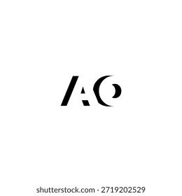 Logotipo del monograma del espacio negativo de AO – diseño minimalista moderno de la letra