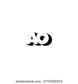 Logotipo del monograma del espacio negativo de AO – diseño minimalista moderno de la letra