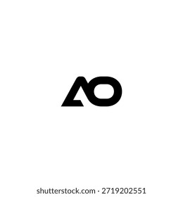 Logotipo del monograma del espacio negativo de AO – diseño minimalista moderno de la letra