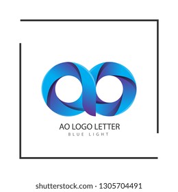 ao a o circle lowercase design of alphabet letter combination with infinity suitable as a logo for a company or business - Vector