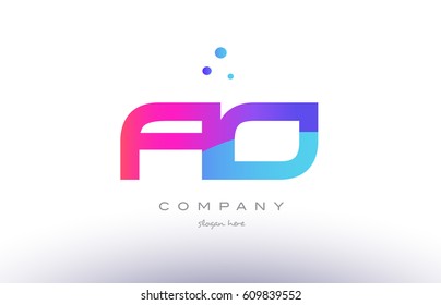 ao a o  creative pink purple blue modern dots creative alphabet gradient company letter logo design vector icon template