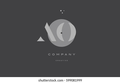 ao a o  grey modern stylish alphabet dot dots eps company letter logo design vector icon template 