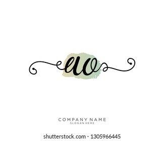 AO A O Initial handwriting logo template