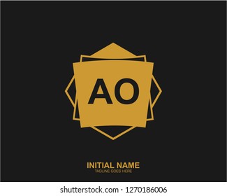 AO A O Initial logo letter with minimalist concept vector