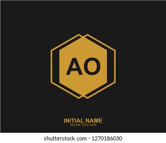 AO A O Initial logo letter with minimalist concept vector