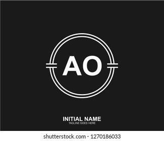 AO A O Initial logo letter with minimalist concept vector