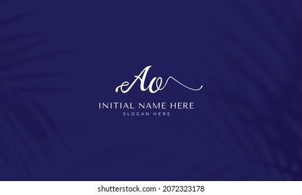 AO O A Initial Signature logo vector template