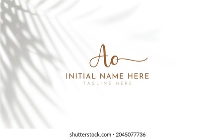 AO O A Signature initial logo template vector