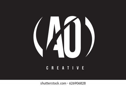 AO A O White Letter Logo Design with White Background Vector Illustration Template.