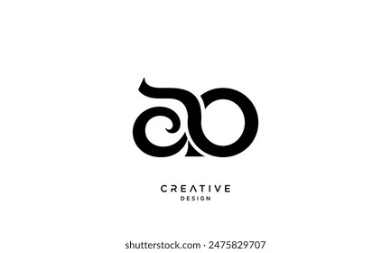 AO, OA, A, O, Abstrakte Buchstaben Logo-Monogramm