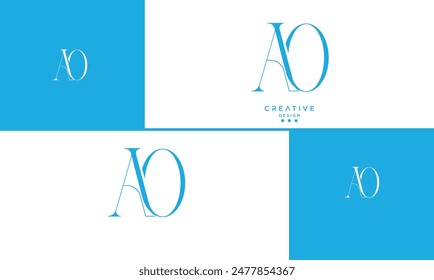 AO, OA, A, O, Abstrakte Buchstaben Logo-Monogramm