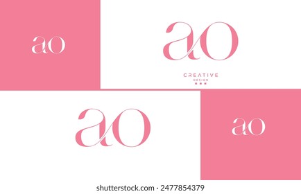 AO, OA, A, O, Abstrakte Buchstaben Logo-Monogramm