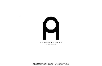 AO OA Abstract initial monogram letter alphabet logo design