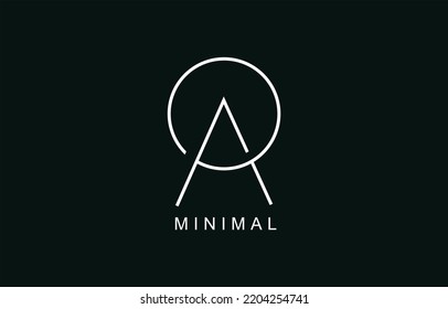 AO or OA Abstract initial monogram letter alphabet logo