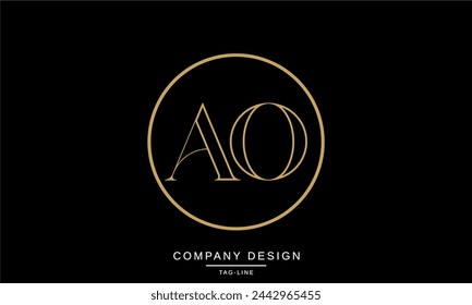 AO, OA Abstract Letters Logo Monogram Design Icon Font