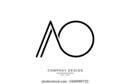 AO, OA Abstract Letters Logo Monogram Design Icon Font