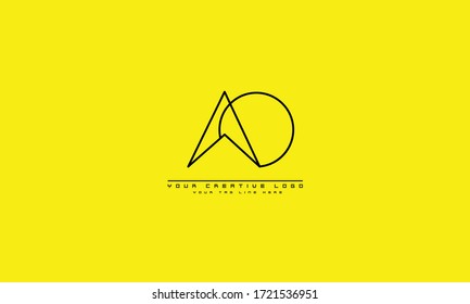 AO OA abstract vector logo monogram template