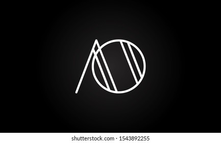 AO or OA initial based letter icon logo Unique modern creative elegant geometric fashion brands black and white color