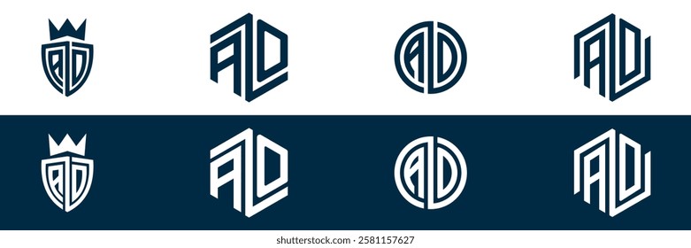 AO OA letter logo set design