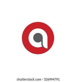 ao, oa, a letter rounded letter logo red