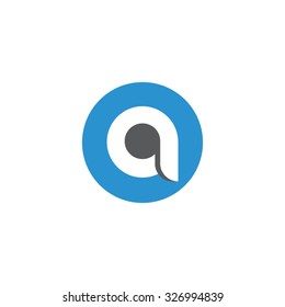 ao, oa, a letter rounded letter logo blue