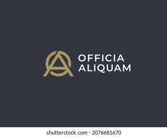 AO o OA. Monograma de dos letras A y O. Diseño de logotipo AO o OA de lujo, sencillo, minimalista y elegante. Plantilla de ilustración de vector.
